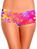 Hippie Trippy Flowers Booty Shorts