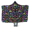 Magic Mushrooms Hooded Blanket