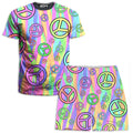 Retro Peace Symbol T-Shirt and Shorts Combo
