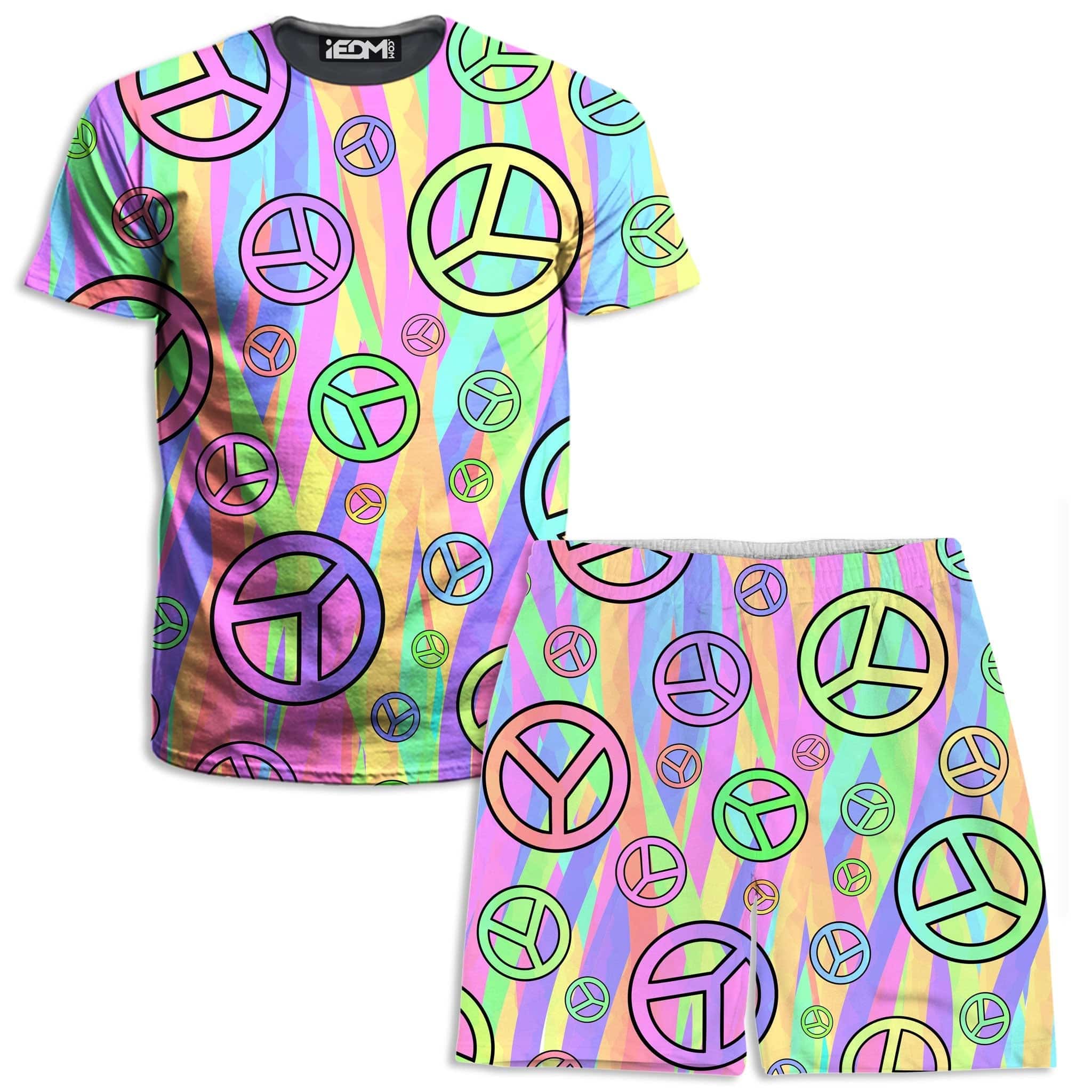 Retro Peace Symbol T-Shirt and Shorts Combo
