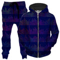 Techno Equalizer Bars Zip-Up Hoodie and Joggers Combo