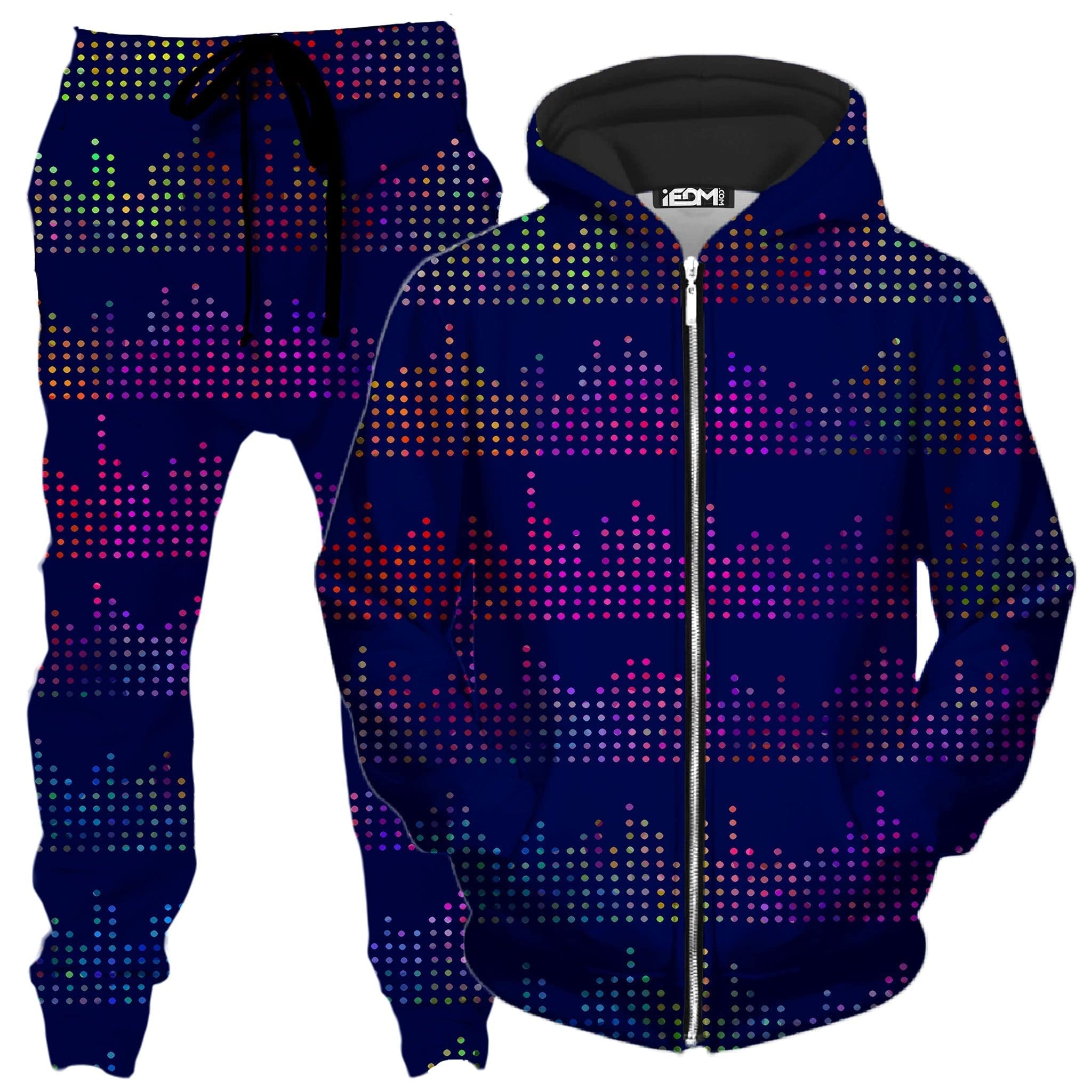 Techno Equalizer Bars Zip-Up Hoodie and Joggers Combo