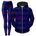 Techno Equalizer Bars Zip-Up Hoodie and Leggings Combo