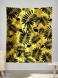 Tropical Black Flamingos Tapestry