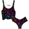 Webbed Geometric Crop Top and Booty Shorts Combo