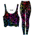Webbed Geometric Crop Top and Leggings Combo