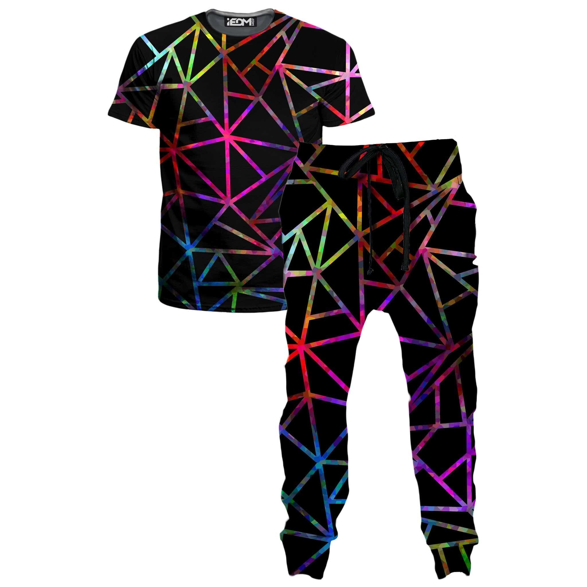 Webbed Geometric T-Shirt and Joggers Combo