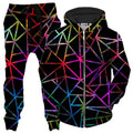 Webbed Geometric Zip-Up Hoodie and Joggers Combo