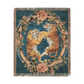 Savage Symphony Vintage Tapestry of Fierce Elegance Woven Blanket