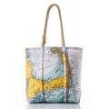 Cape Cod Nautical Chart Medium Tote Handmade in Maine from Recycled Sails