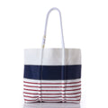 Red Mariner Stripe Medium Tote Handmade in Maine from Recycled Sails