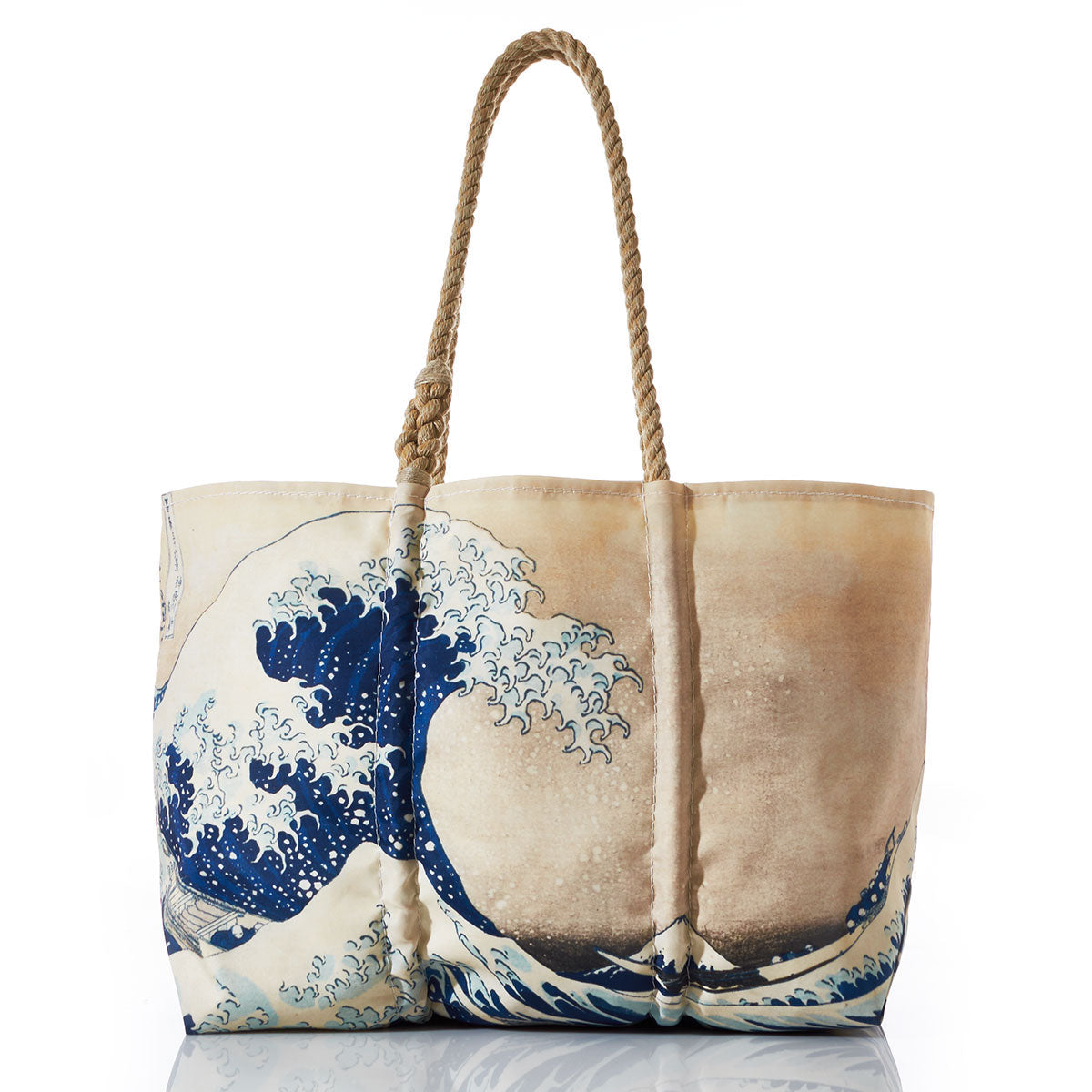 Kanagawa Wave Tote Handmade in Maine from Recycled Sails