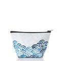 Watercolor Waves Cosmetic Bag Handmade in Maine from Recycled Sails