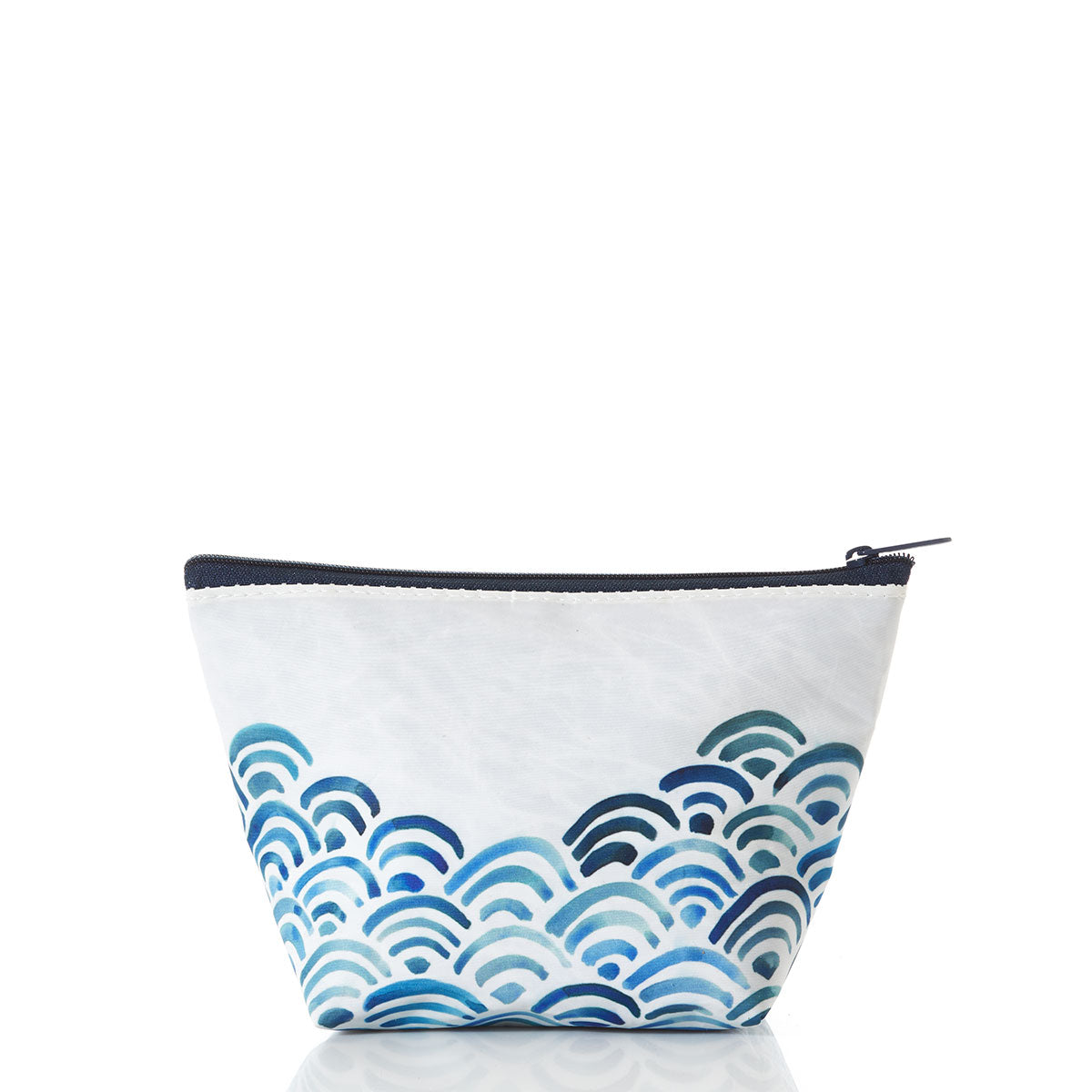 Watercolor Waves Cosmetic Bag Handmade in Maine from Recycled Sails