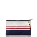 Red Mariner Stripe Large Wristlet Handmade in Maine from Recycled Sails