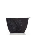 Black-on-Black Anchor Cosmetic Bag Handmade in Maine from Recycled Sails
