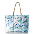White Anchor on Sea Glass Large Tote Handmade in Maine from Recycled Sails