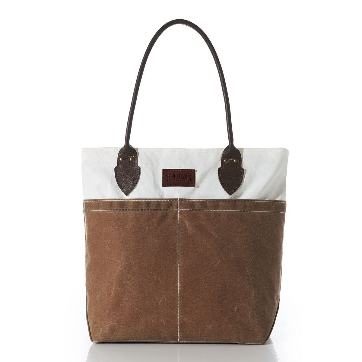 Tan Chebeague Tote Handmade in Maine from Recycled Sails