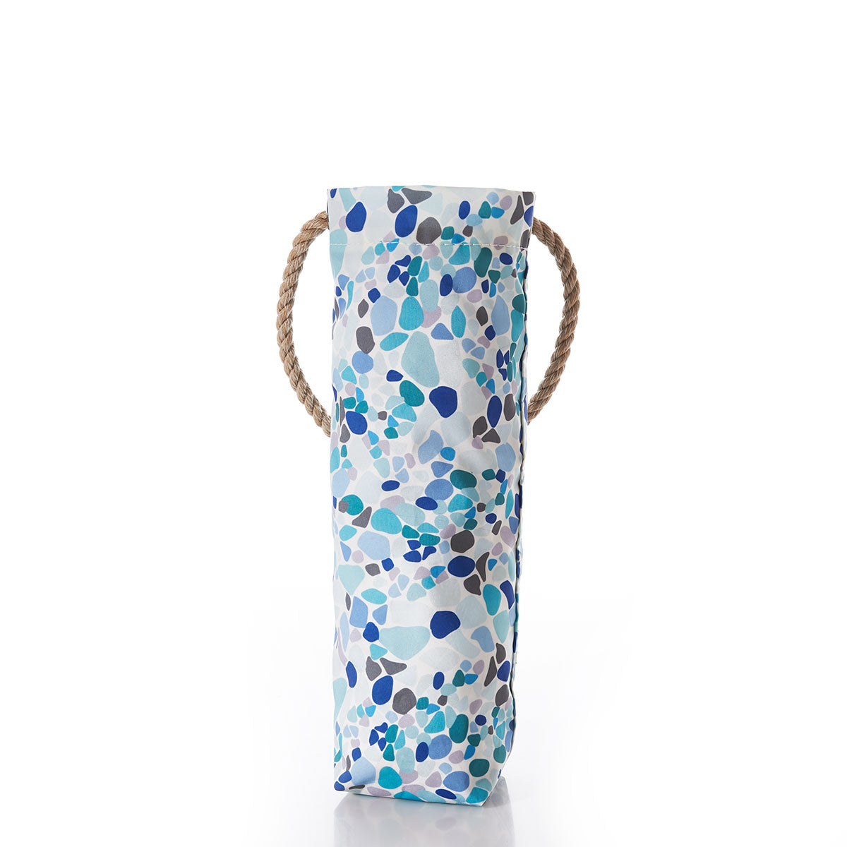 Sea Glass Print Wine Bag Handmade in Maine from Recycled Sails