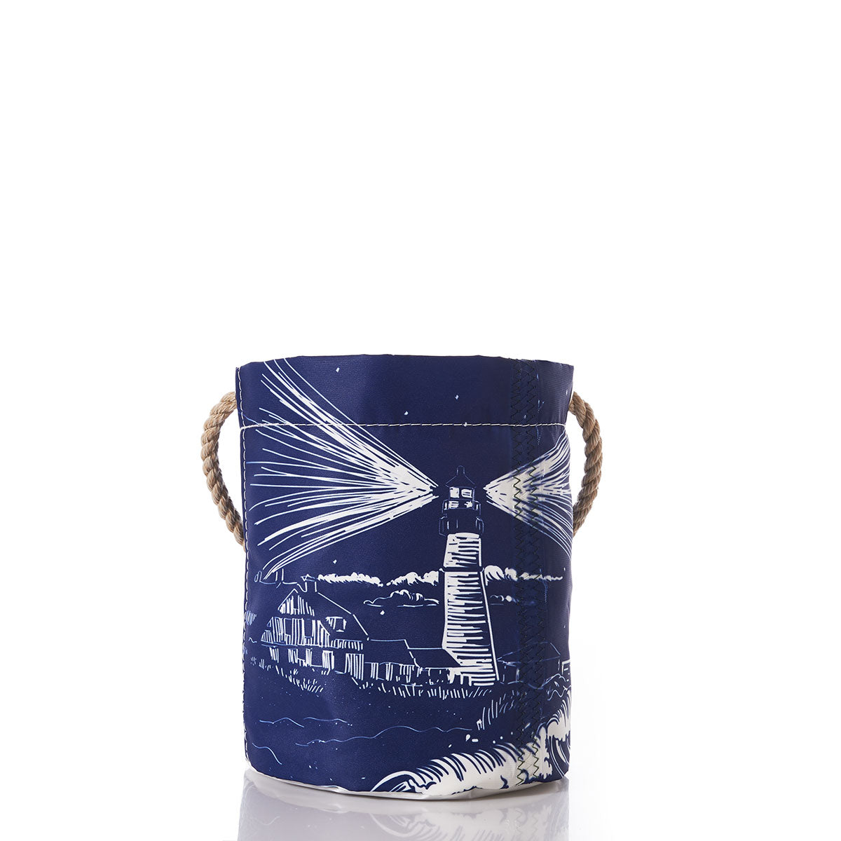 Lighthouse Beacon Bucket Bag Handmade in Maine from Recycled Sails