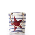 Breton Stripe and Star Beachcomber Bucket Handmade in Maine from Recycled Sails