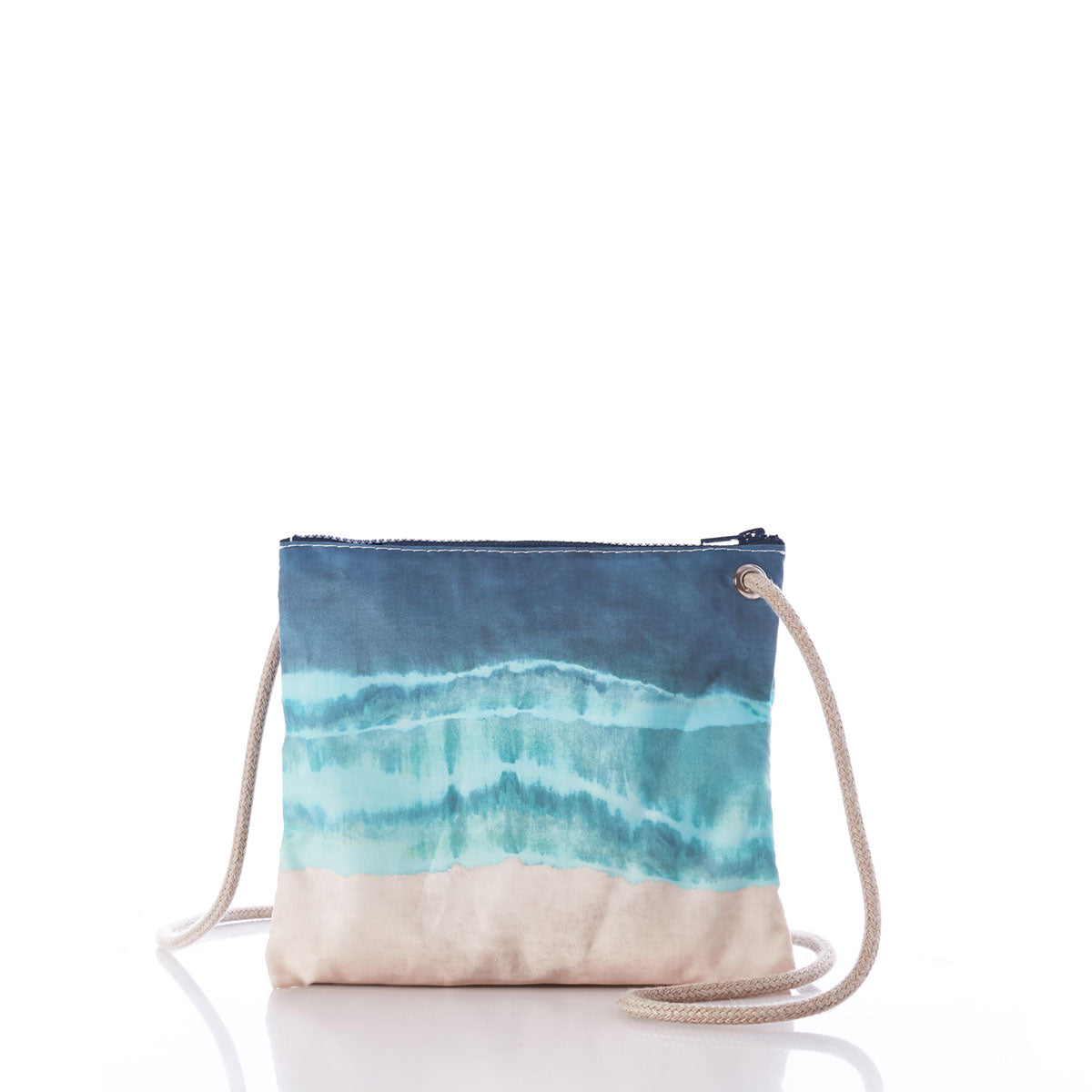 Shoreline Tie Dye Slim Crossbody Bag Handmade in Maine from Recycled Sails
