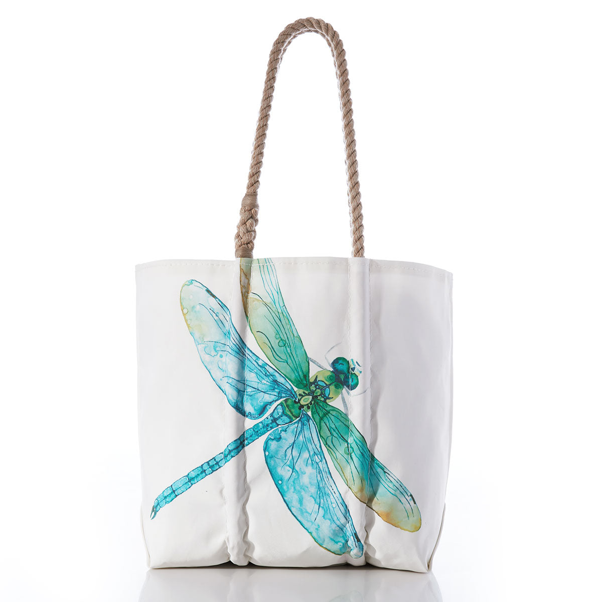 Watercolor Dragonfly Medium Tote Handmade in Maine from Recycled Sails