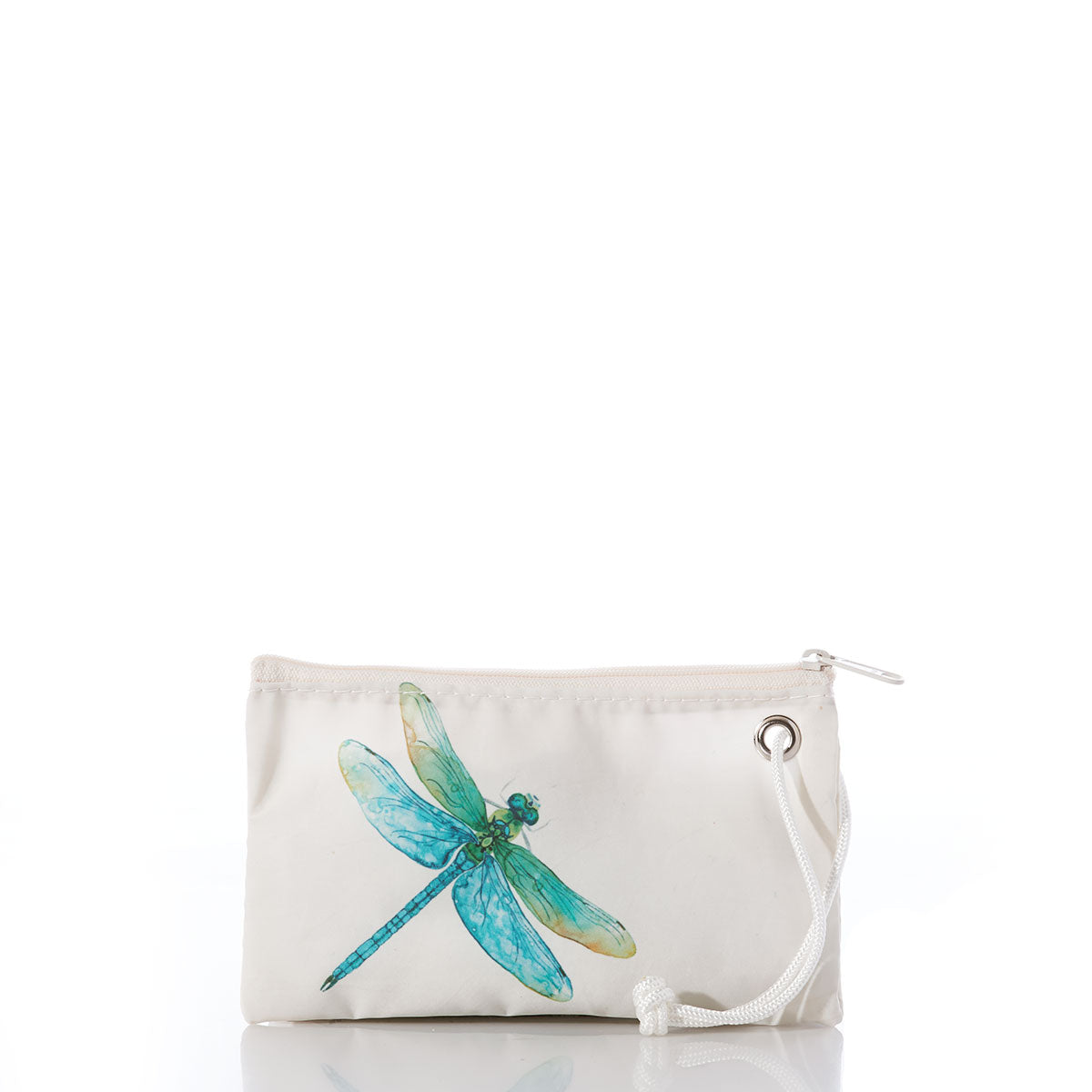 Watercolor Dragonfly Wristlet Handmade in Maine from Recycled Sails