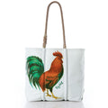 Key West Rooster Medium Tote Handmade in Maine from Recycled Sails