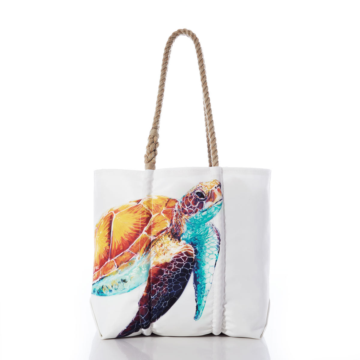 Multicolor Sea Turtle Medium Tote Handmade in Maine from Recycled Sails
