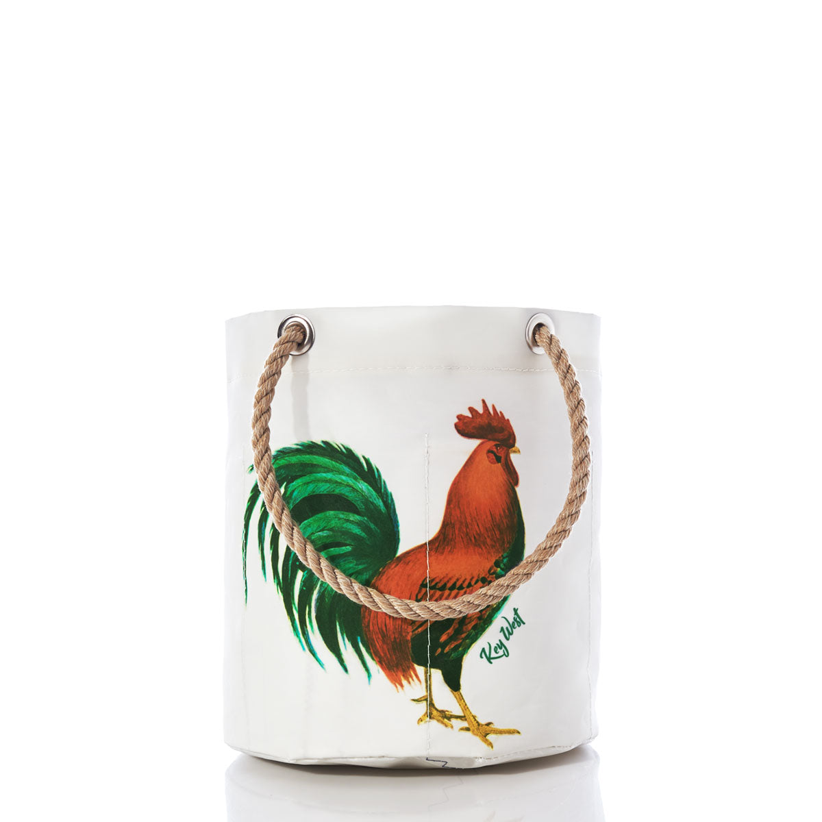 Key West Rooster Beverage Bucket Handmade in Maine from Recycled Sails