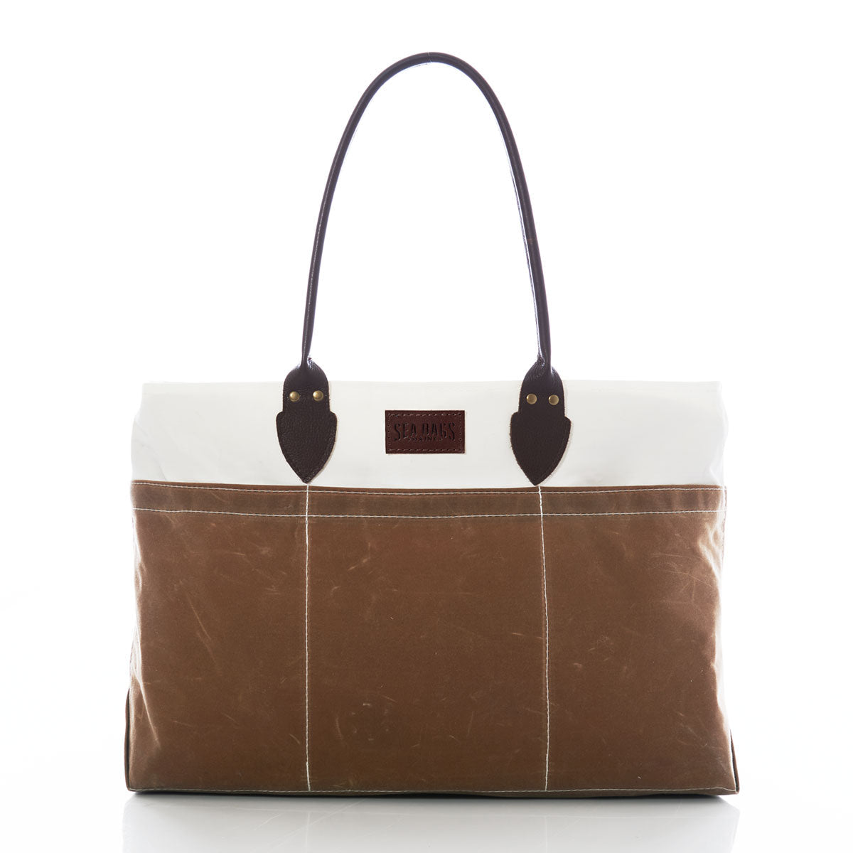 Tan Chebeague Large Travel Tote Handmade in Maine from Recycled Sails