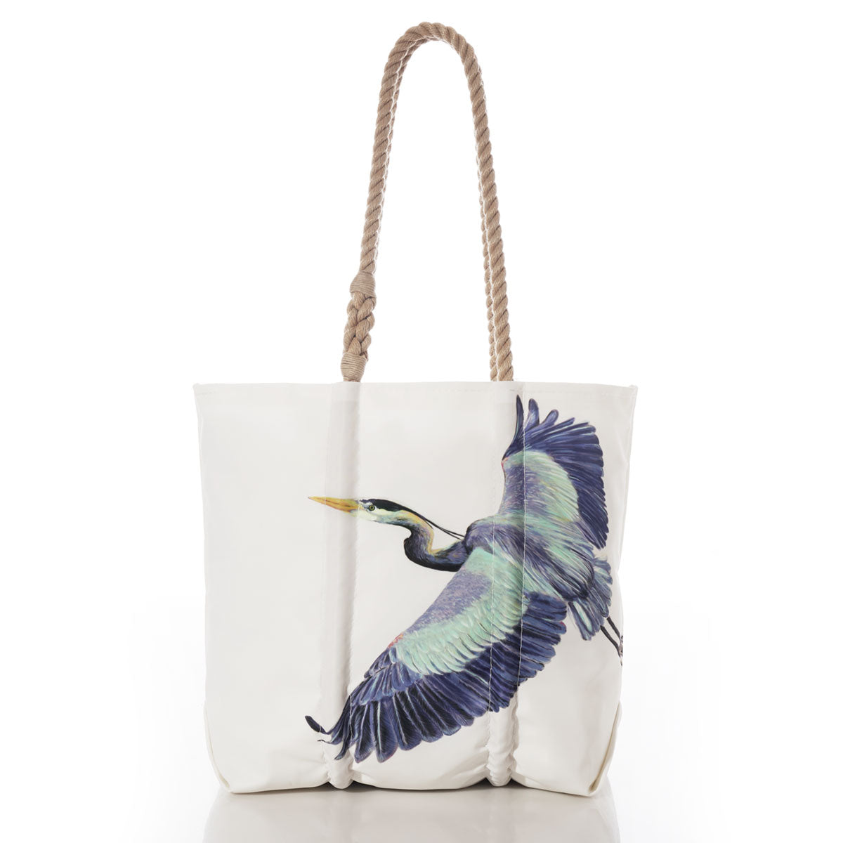 Great Blue Heron Medium Tote Handmade in Maine from Recycled Sails