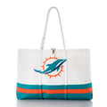Miami Dolphins Tailgate Tote Handmade in Maine from Recycled Sails