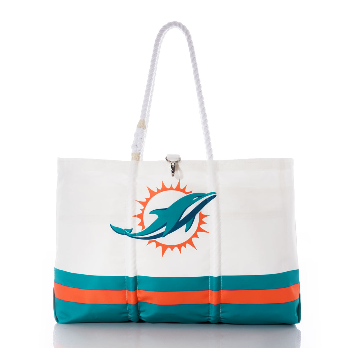 Miami Dolphins Tailgate Tote Handmade in Maine from Recycled Sails