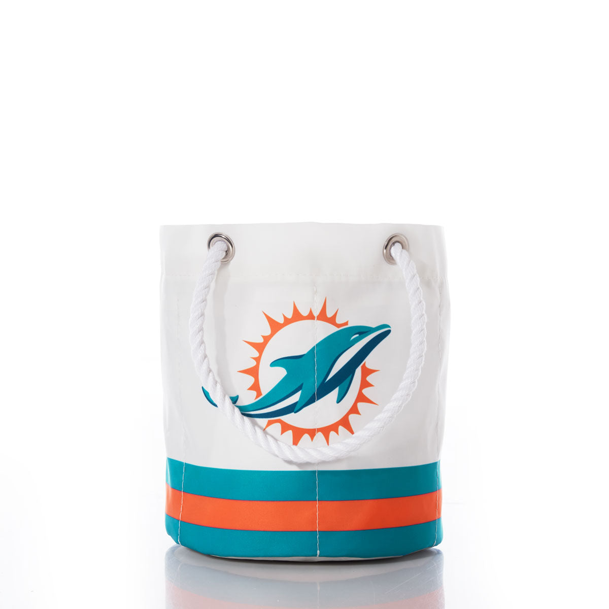 Miami Dolphins Beverage Bucket Handmade in Maine from Recycled Sails