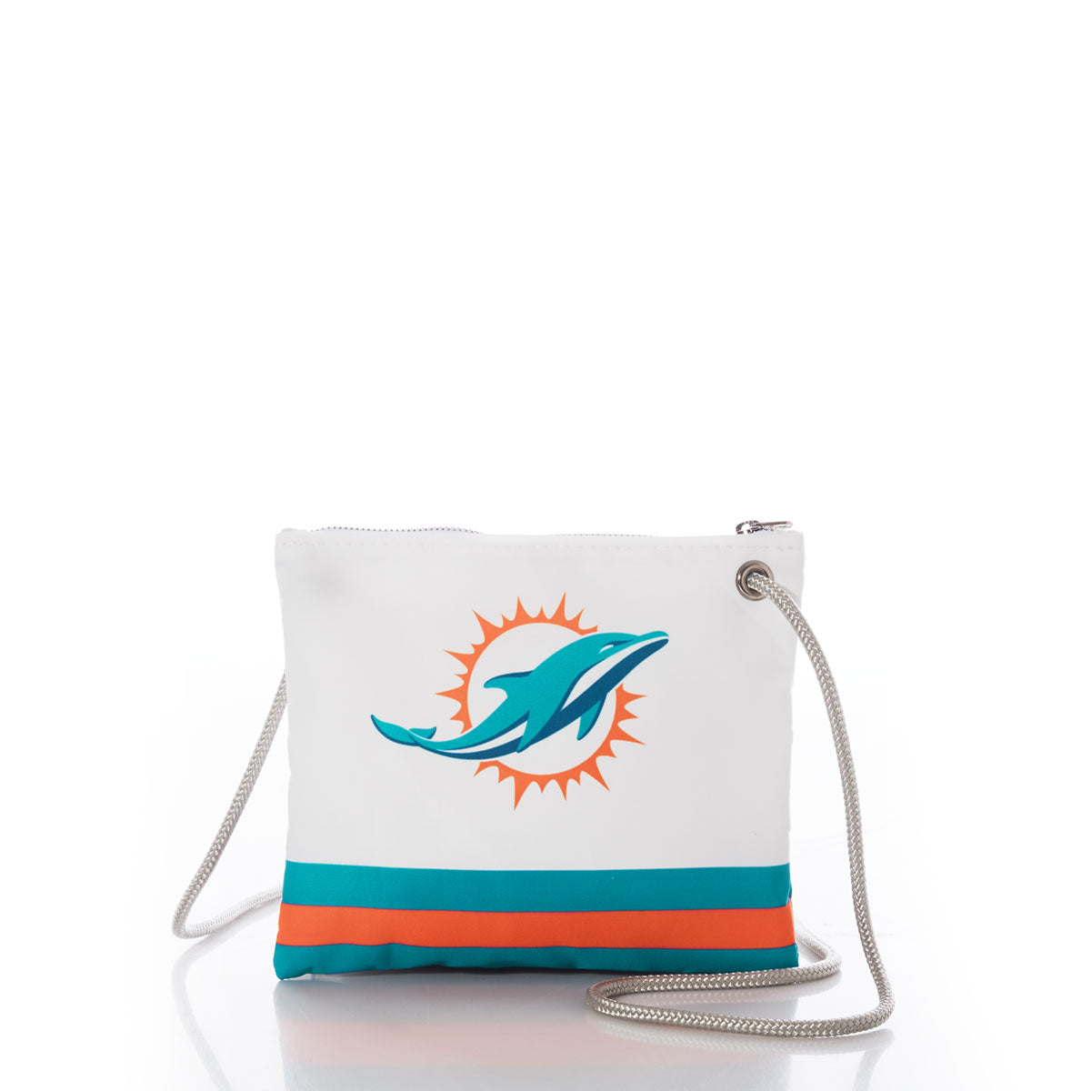 Miami Dolphins Slim Crossbody Handmade in Maine from Recycled Sails