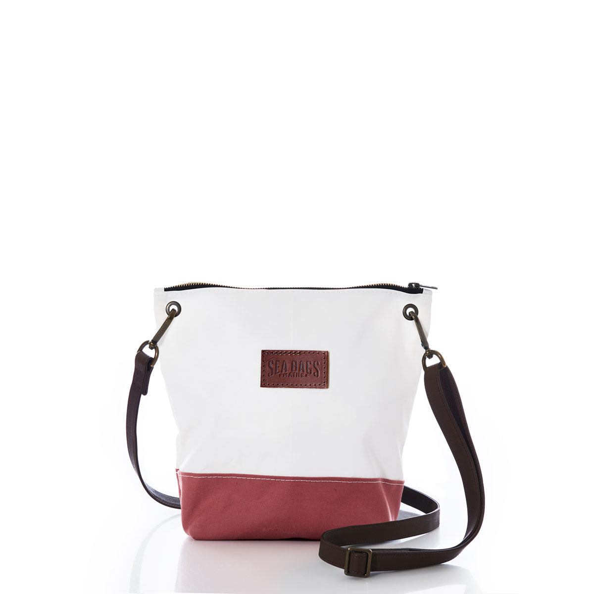 Nantucket Red Chebeague Crossbody Bag Handmade in Maine from Recycled Sails