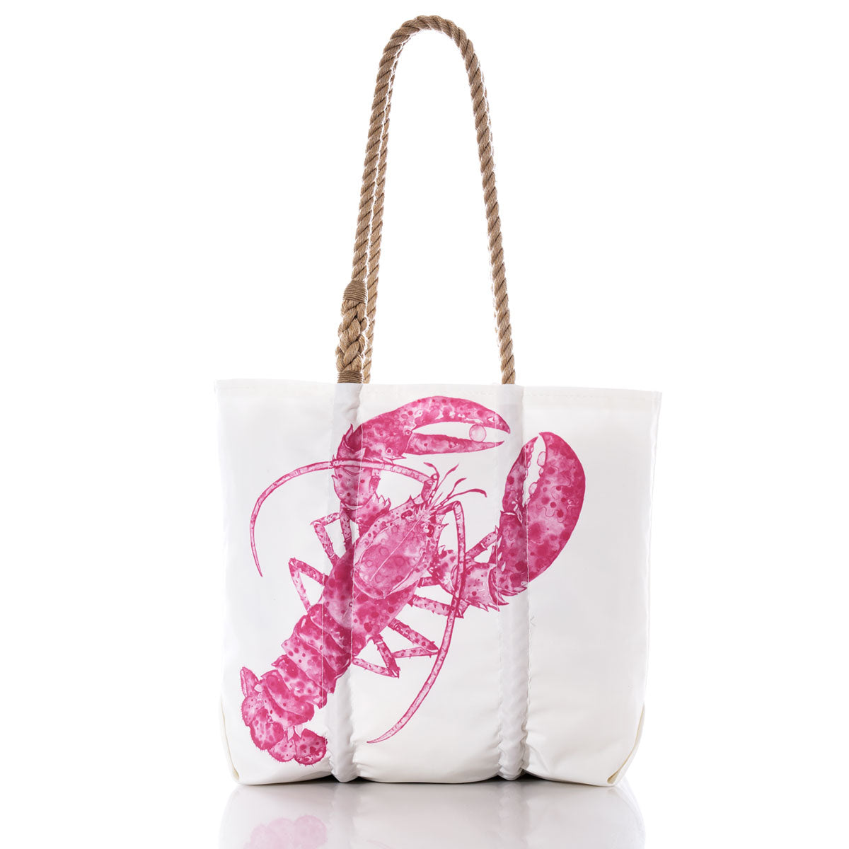 Pink Lobster Medium Tote Handmade in Maine from Recycled Sails