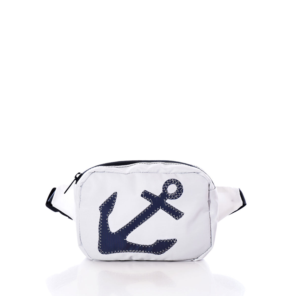 Navy Anchor Belt Bag Handmade in Maine from Recycled Sails