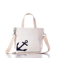 Navy Anchor Crossbody Tote Handmade in Maine from Recycled Sails