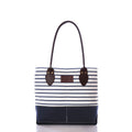 Navy Mariner Stripe Chebeague Handbag Handmade in Maine from Recycled Sails