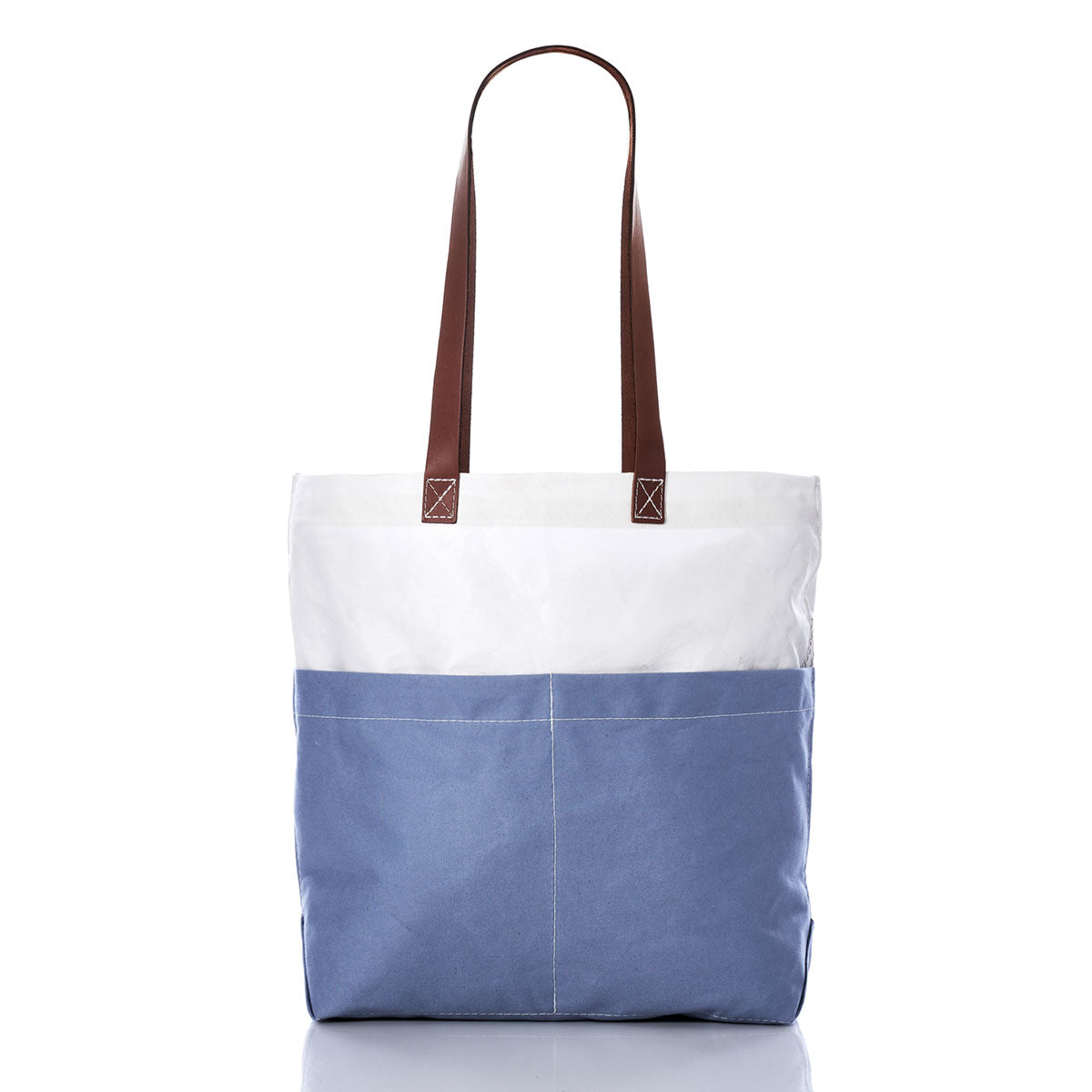 Chambray Blue Chebeague Market Tote Handmade in Maine from Recycled Sails
