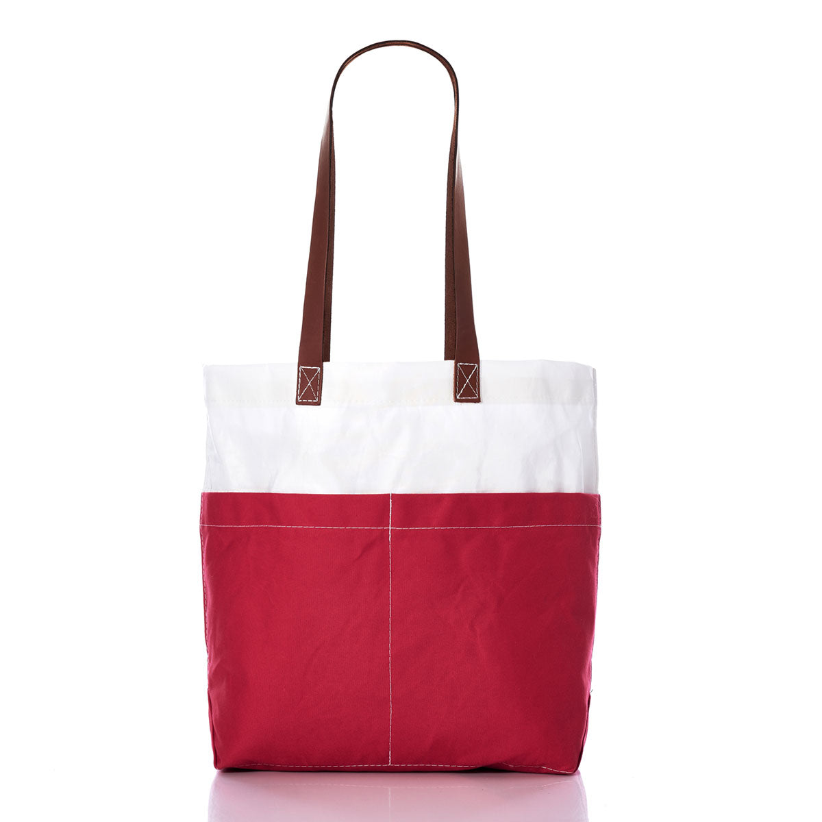 Red Chebeague Market Tote Handmade in Maine from Recycled Sails
