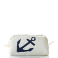 Navy Anchor Toiletry Bag Handmade in Maine from Recycled Sails