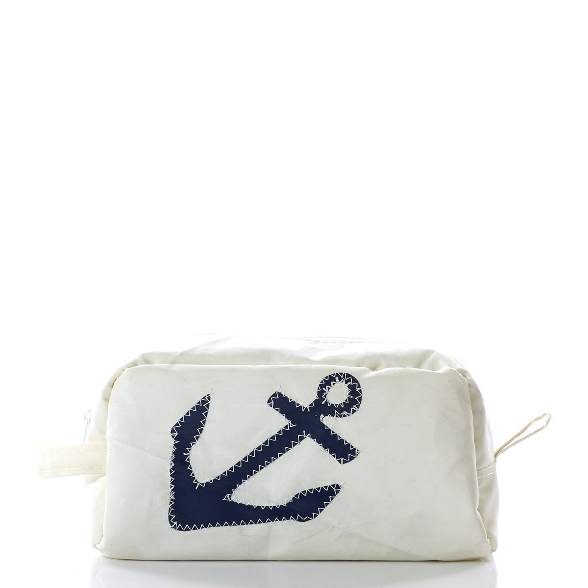 Navy Anchor Toiletry Bag Handmade in Maine from Recycled Sails