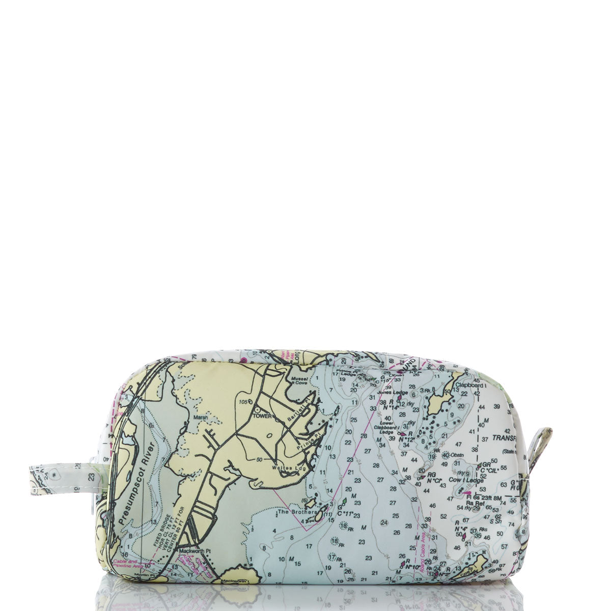Casco Bay Nautical Chart Toiletry Bag Handmade in Maine from Recycled Sails