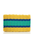 Fisherman Rope Mat - Blue & Yellow Stripe Handmade in Maine from Recycled Sails