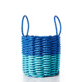 Fisherman Rope Basket - Blue & Teal Handmade in Maine from Recycled Sails
