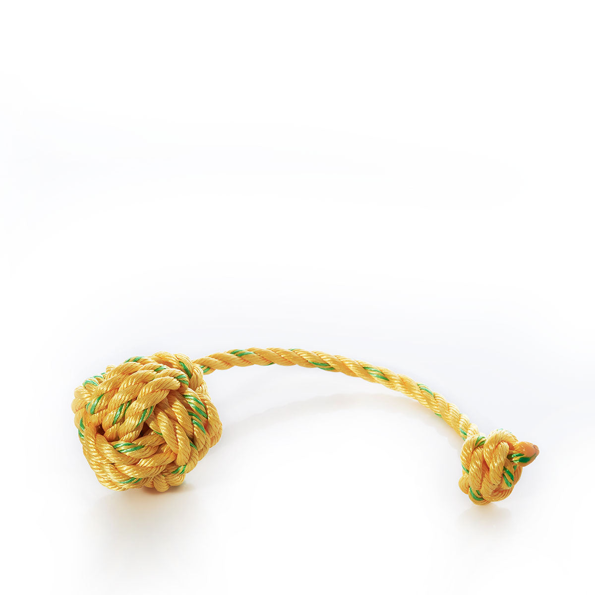 Floating Rope Dog Toy - Yellow Handmade in Maine from Recycled Sails